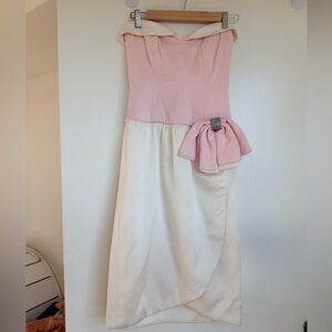 Vintage A.J. Bari 50s Pink and Cream Midi Dress